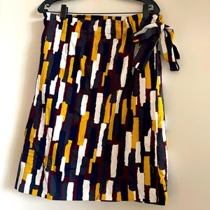 COS Abstract Leaf Print Wrap A-Line Skirt